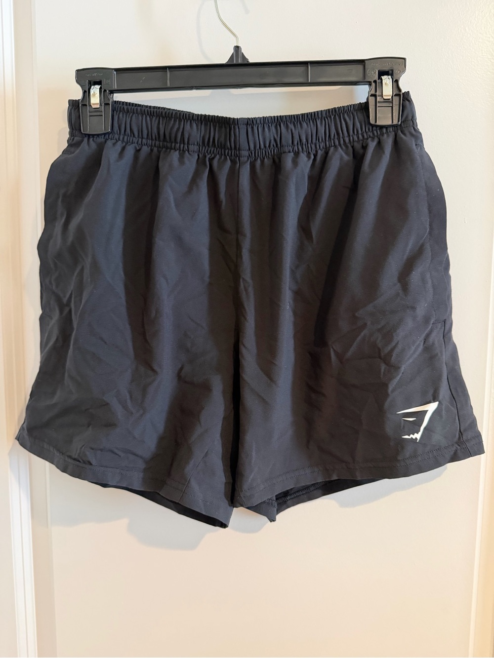 Gymshark Black Athletic Training Shorts with White Logo